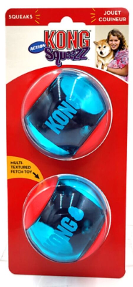 KONG SQUEEZZ ACTION BALL X2