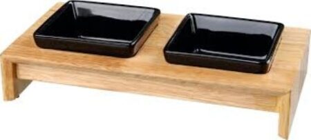 TRIXIE BOWL SET CERAMIC/WOOD 2x0.2L
