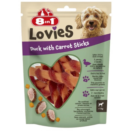8in1 LOVIES DUCK & CARROT STICKS 80g