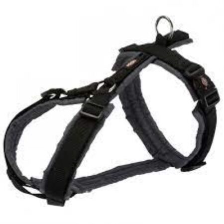 TRIXIE PREMIUM HARNESS MEDIUM BLK/GRY