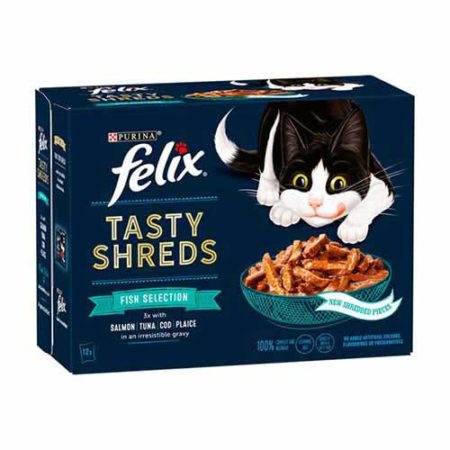 FELIX TASTY SHREDS FISH 12x80G